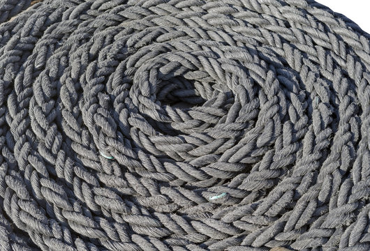 Coiled rope on a the deck
