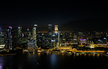 Plakat Singapore city skyline in the night, Singapore
