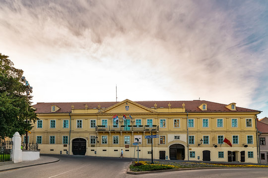 Sremski Karlovci, Serbia - May 2, 2018: City hall of Sremski Karlovci.
