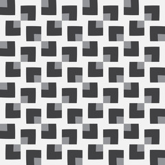 Fashionable seamless pattern of different square shapes in black, grey and white shades