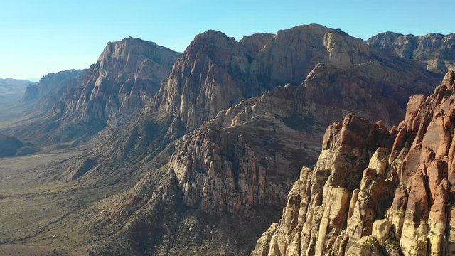 Aerial View of Amazing Mountain Landscape in Red Rock Canyon, Nevada