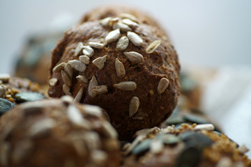 Homemade bread rolls also called rolls made from wholegrain whole-grain ingredients 