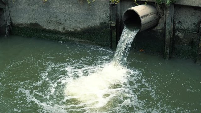Rainwater flows into the canal through the city sewer system