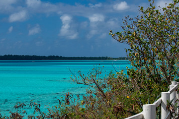 bora bora french polynesia blue lagoon turquoise crystal water  panorama lndascape