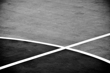 closeup basketball court - monochrome