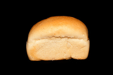 bread isolated on black background
