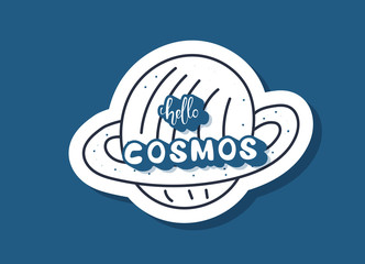 Vector quote of Hello Cosmos with decoration.