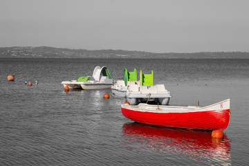 Fototapeta premium Small boats waiting for the summer
