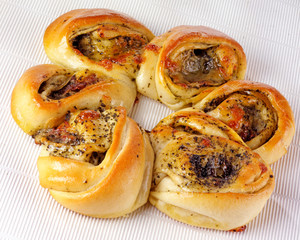 ITALIAN MOZARELLA AND BASIL STROMBOLI BREAD CUT OUT