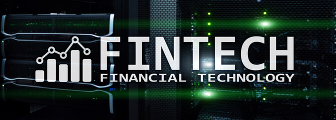 Naklejka na ściany i meble Fintech - Financial technology. Business solution and software development.