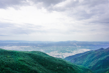 Fototapeta premium Aerial view of the mountains of Uludag while climbing