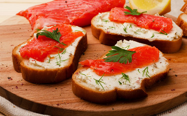 Sandwich with red fish