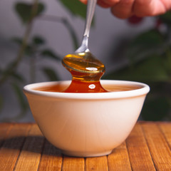 Healthy breakfast with honey