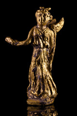 Ancient Roman figure of gold. Winged victory. 