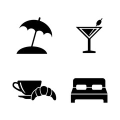 Relaxation, Rest. Simple Related Vector Icons Set for Video, Mobile Apps, Web Sites, Print Projects and Your Design. Relaxation, Rest icon Black Flat Illustration on White Background.