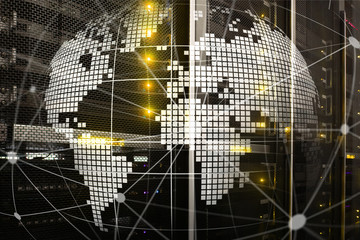 3D Earth as telecommunication and internet technology concept.