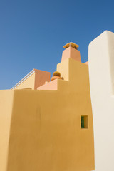 Houses in Emporio on the island of Santorini, Greece