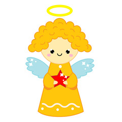 Cute Christmas angel. New Year decorative toy