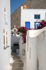 Fototapeta na wymiar Houses in Emporio on the island of Santorini, Greece