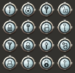 Lock and Key icons set