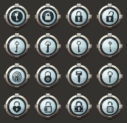 Lock and Key icons set