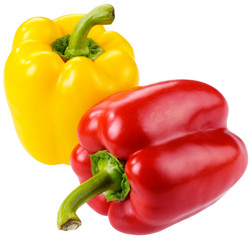 RED AND YELLOW PEPPERS CUT OUT