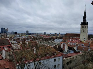 View from Kohtuotsa platform to Saint Nicholas' church Tallinn