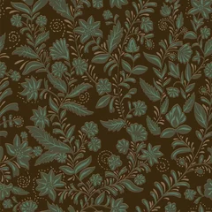 Fototapeten Buntes nahtloses Muster. Handgezeichnete Blumenverzierung. Bunte dekorative Tapete. Illustration für Textil, Stoff, Einband, Druck, Einladung, Geschenkpapier © sunny_lion