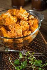 Cauliflower rosettes in a herbal marinade.