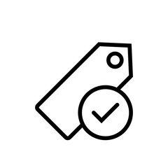 Price Tag icon. Commerce And Shopping. Tag,  Shopping Label sign. Checked Price icon
