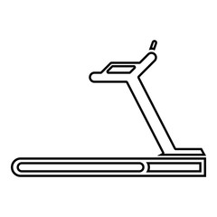 Treadmill machine icon black color illustration  outline
