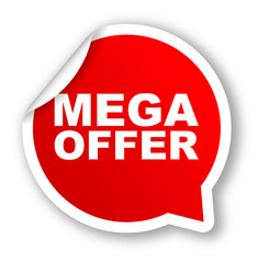 red vector banner mega offer