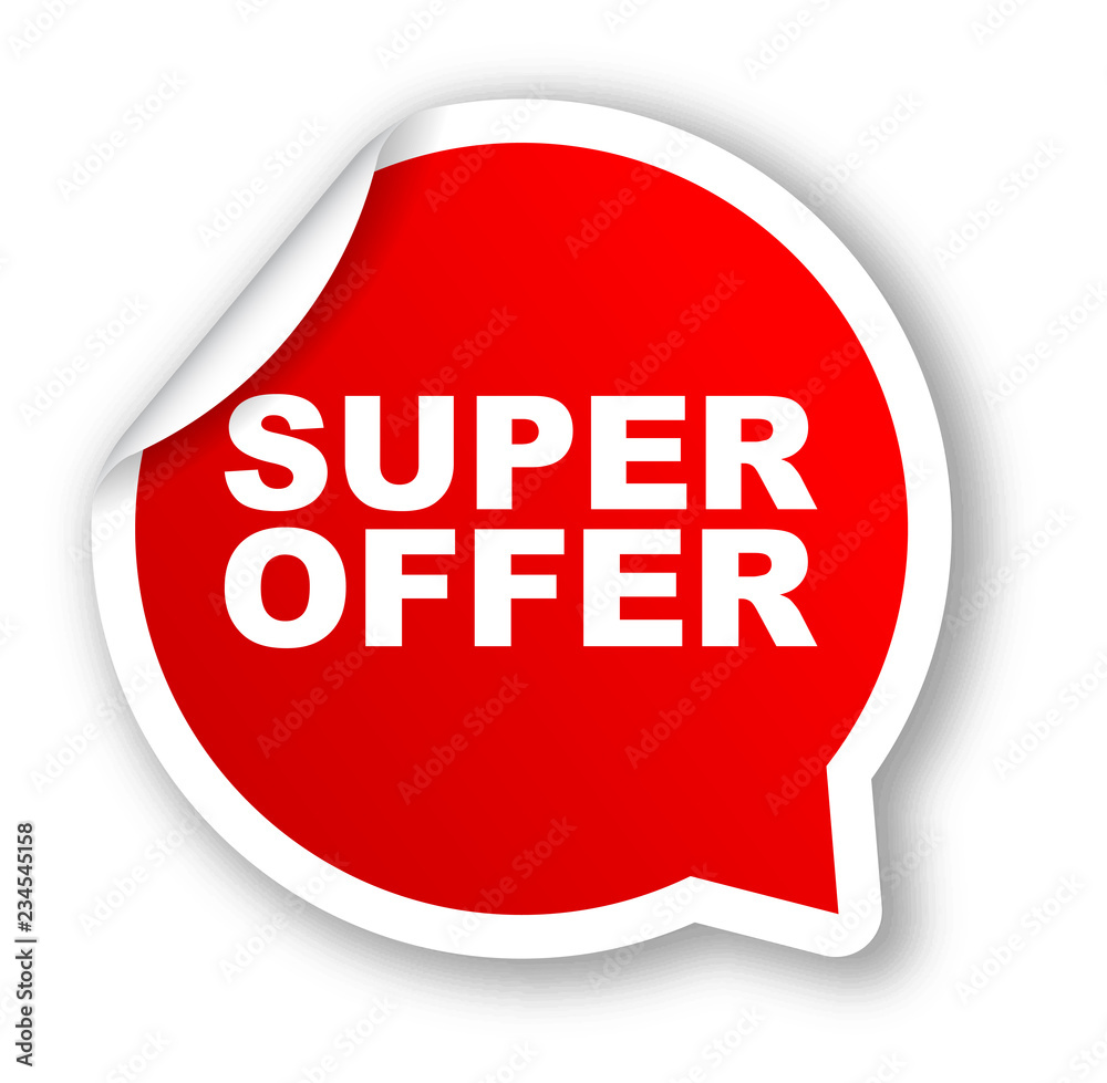 Wall mural red vector banner super offer