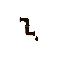 Pipes with water drop vector icon