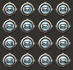 Mail and envelope icons set