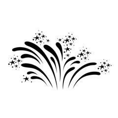 Holiday fireworks icon. Beautiful firework splashes for parties, festivities and celebrations. Vector Illustration