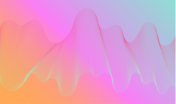 Abstract sound waves, vector illustration background. Equalizer, concept technology