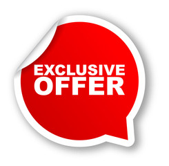 red vector banner exclusive offer