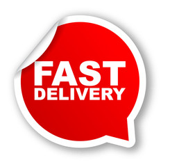 red vector banner fast delivery