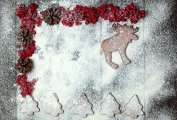 Holiday sweets and decorations. The idea of a New Year and Christmas