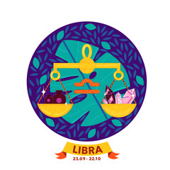 Libra Zodiac Sign Icon. Astrology Modern Illustration