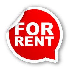 red vector banner for rent