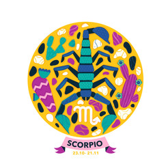 Scorpio Zodiac Sign Icon. Astrology Modern Label