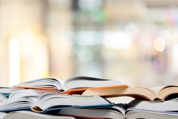 Stack of books isolated on  background.