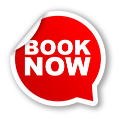 red vector banner book now