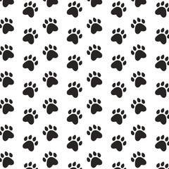 Fototapeta na wymiar black paws pet background pattern