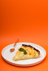Apple pie with cinnamon and mint