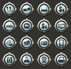 Pawn shop icons set