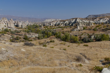 panoramic view of Love Valley (Baglidere Vadisi)  Goreme, Nevsehir province, Turkey