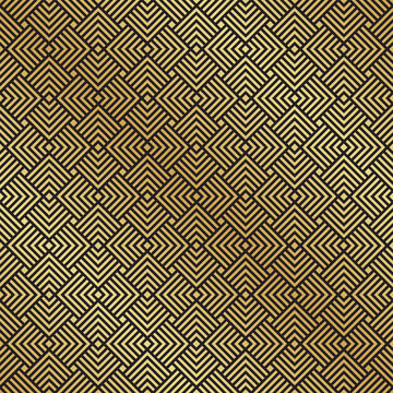Seamless black and gold Art Deco pattern background